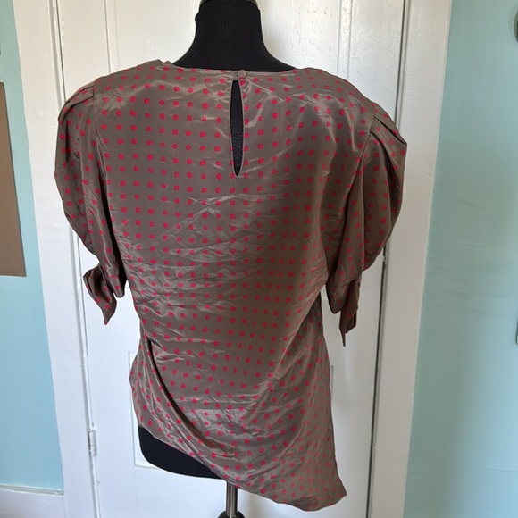 José Alvarez 1980 high couture bow tie vintage asymmetrical polkadot top - Picture 3 of 6